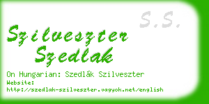 szilveszter szedlak business card
